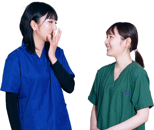 会話するスタッフ